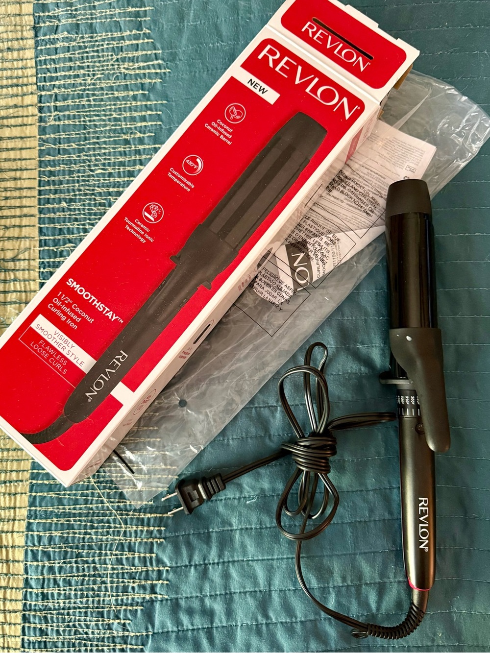 🆕 Revlon Black 1 1/2” Curling Iron - SmoothStay